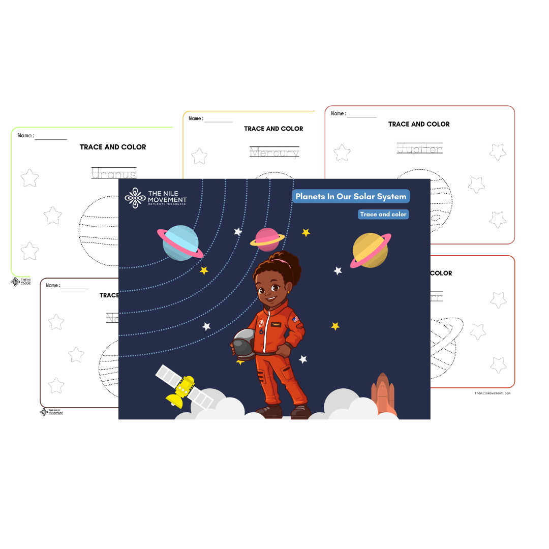 Digital Download Planets in our Solar System Trace and Color Activity Book