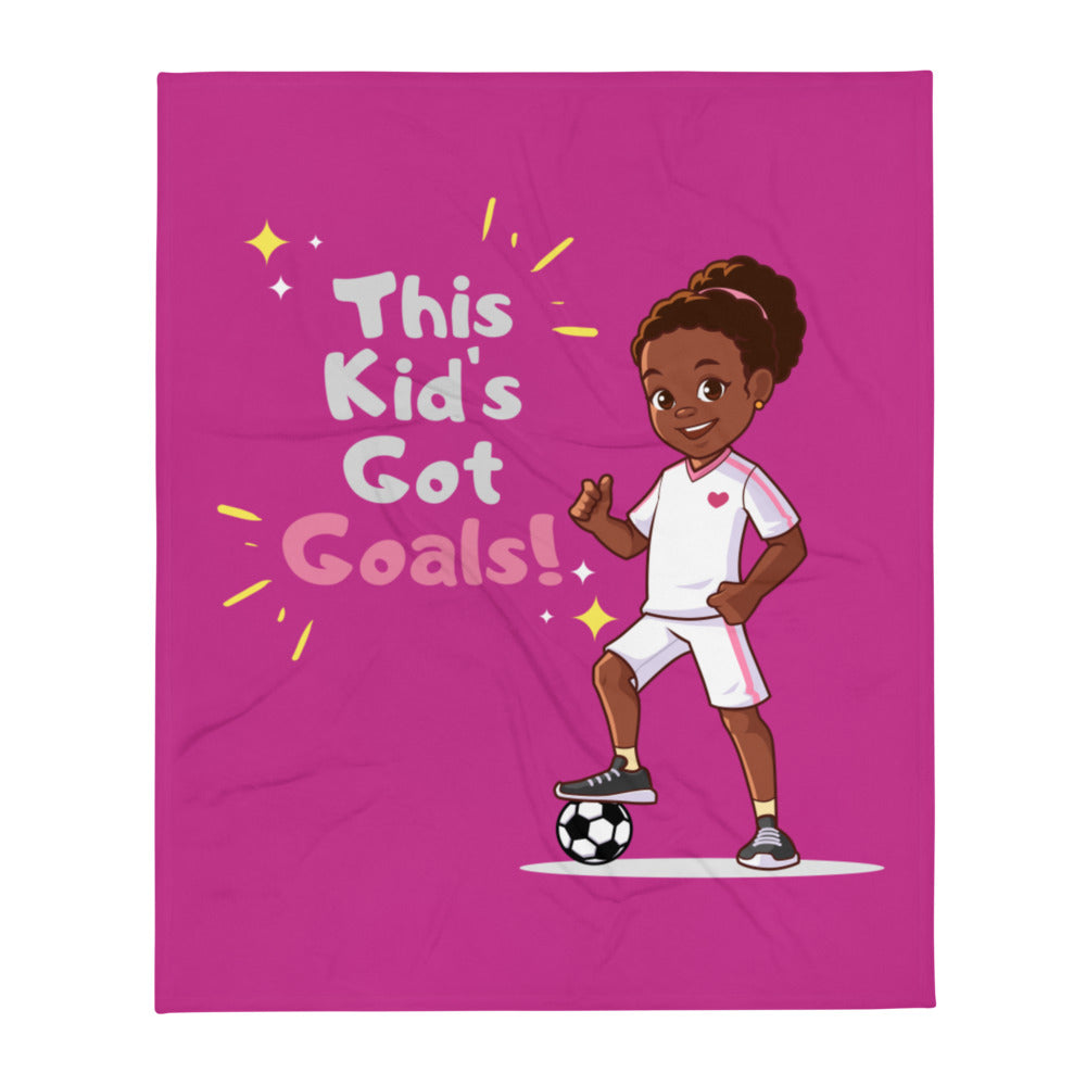 Girls' Soccer Throw Blanket