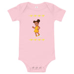 Load image into Gallery viewer, Girls&#39; Yellow Hearts Short-Sleeve Bodysuit
