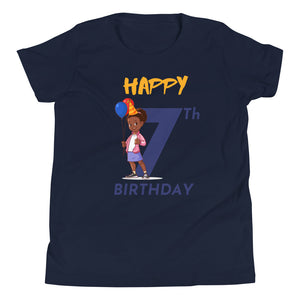 Girls' Youth 7th Birthday T-Shirt