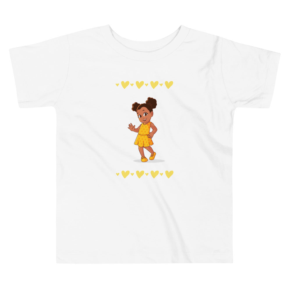 Girls' Toddler Yellow Hearts T-Shirt