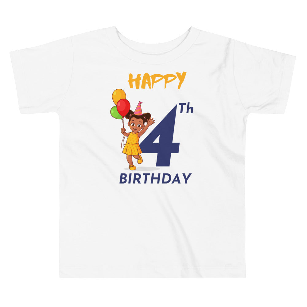 Girls' Toddler 4th Birthday T-Shirt