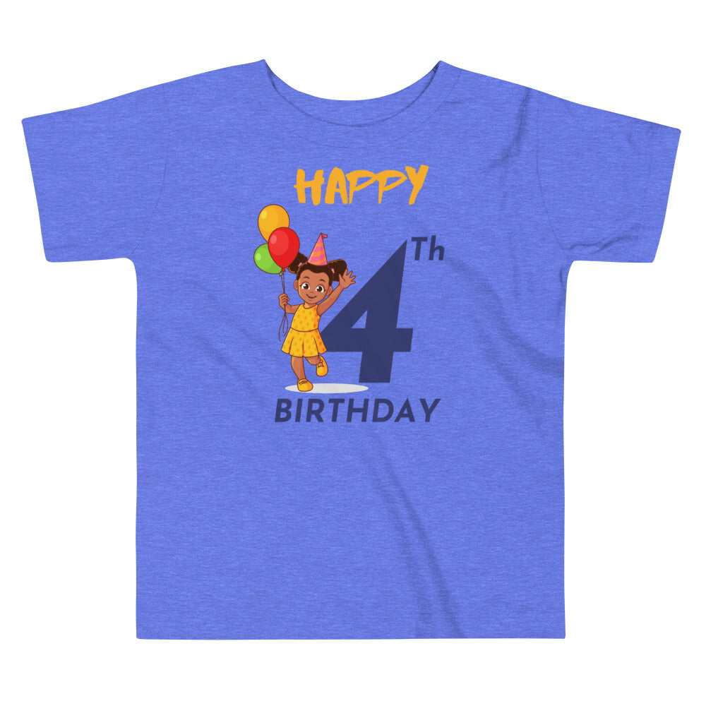 Girls' Toddler 4th Birthday T-Shirt