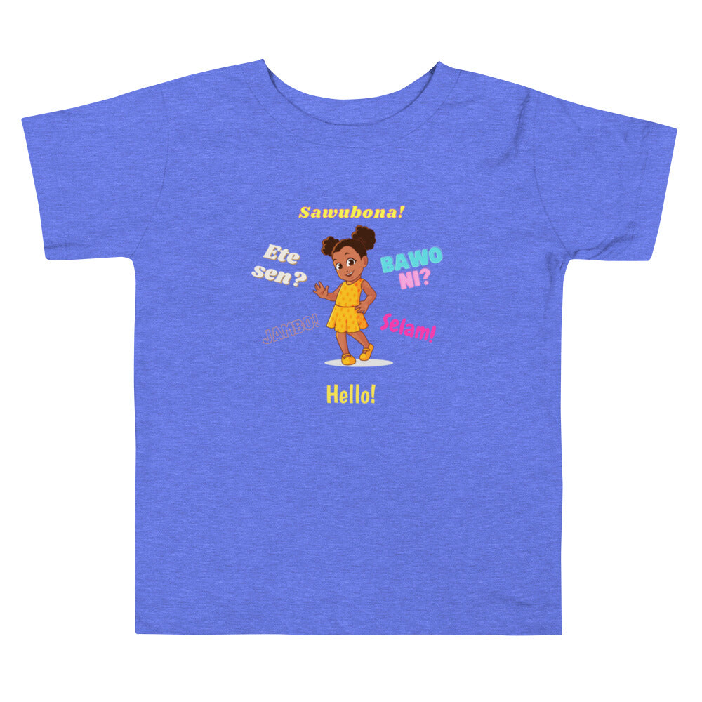 Girls' Toddler Greetings in African Languages T-Shirt