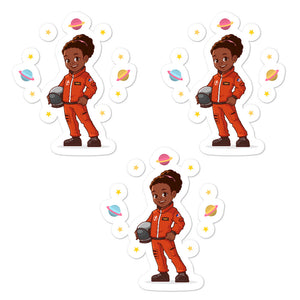 Girls' Astronaut Stickers (3pcs)