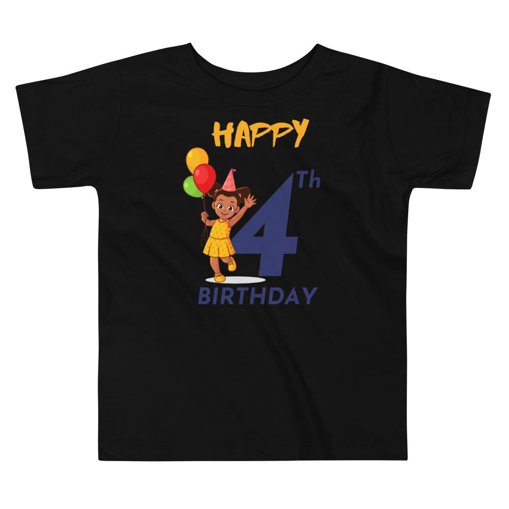 Girls' Toddler 4th Birthday T-Shirt