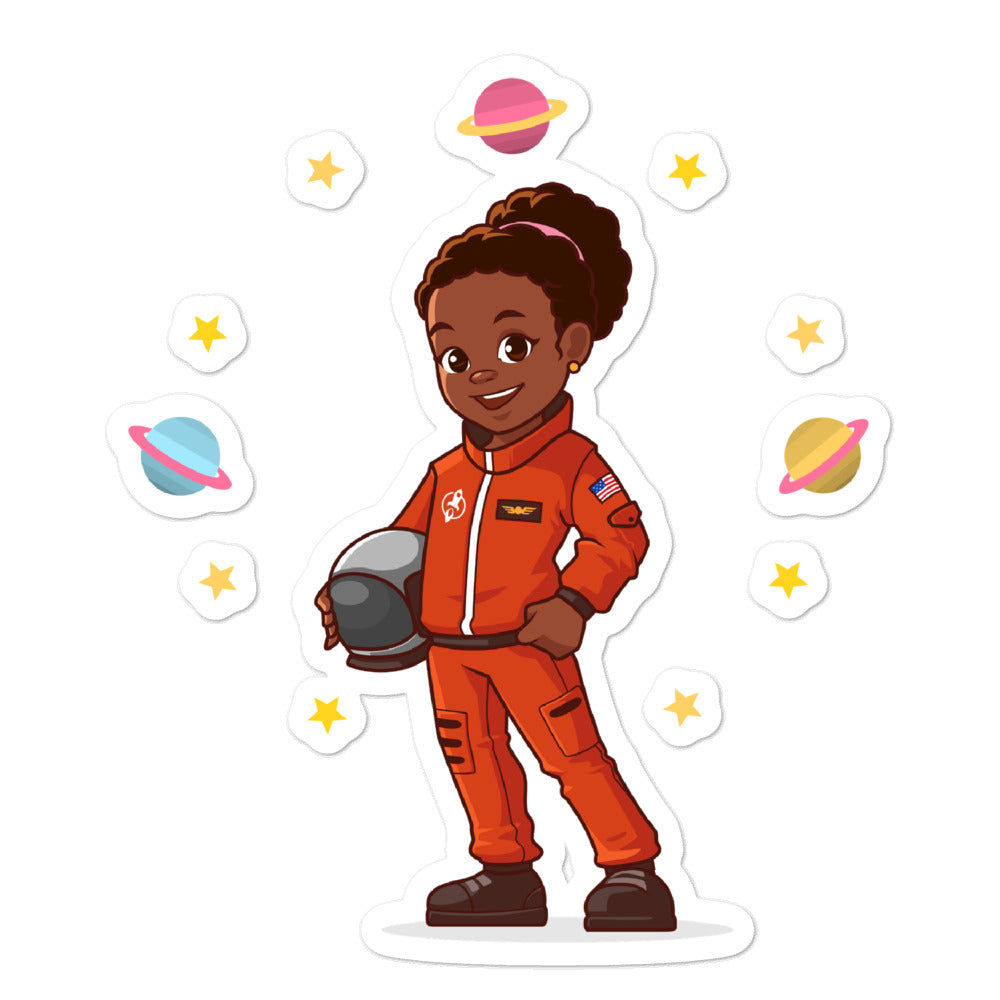 Girls' Astronaut Sticker (Large / 5-inches Tall)