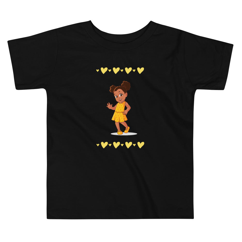 Girls' Toddler Yellow Hearts T-Shirt