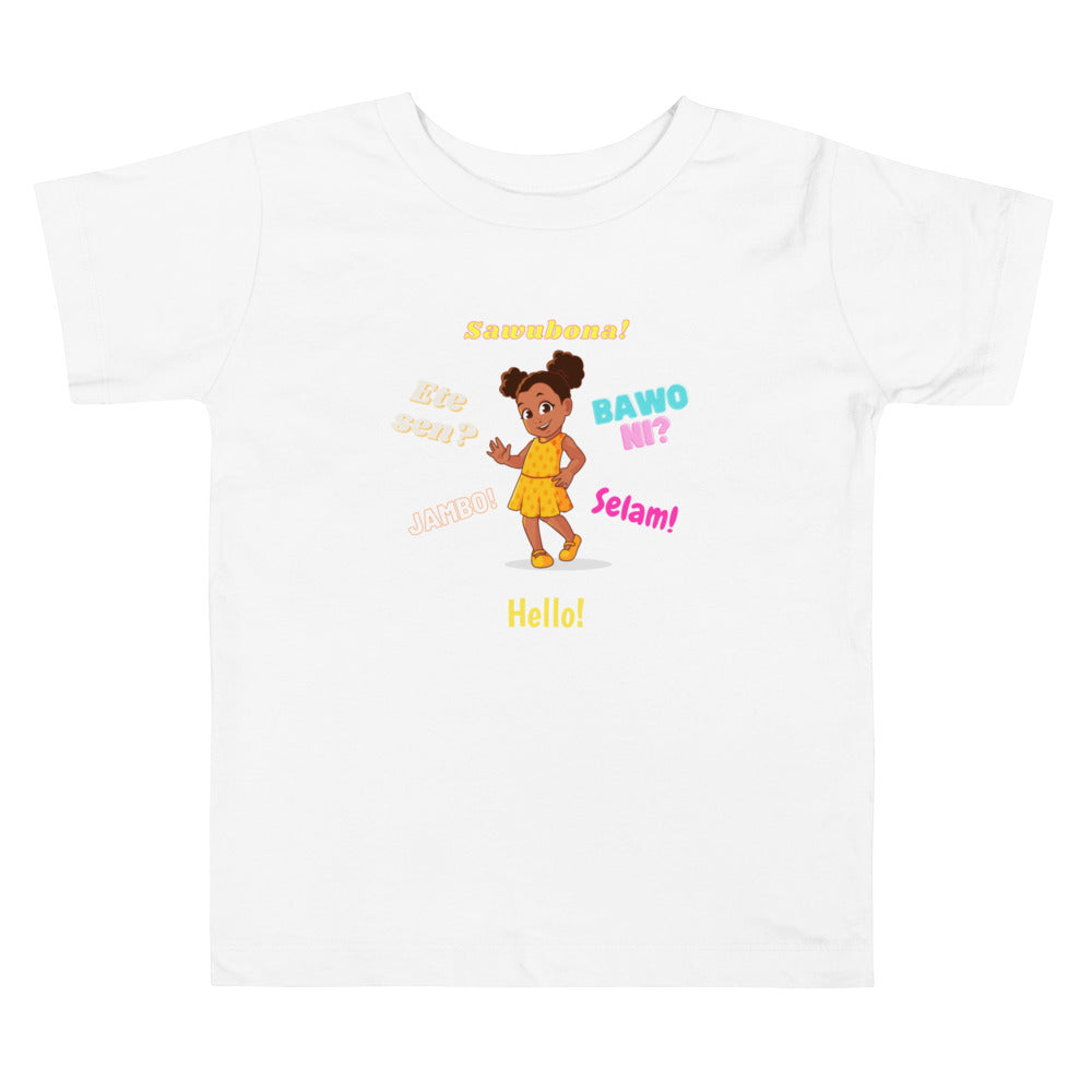 Girls' Toddler Greetings in African Languages T-Shirt