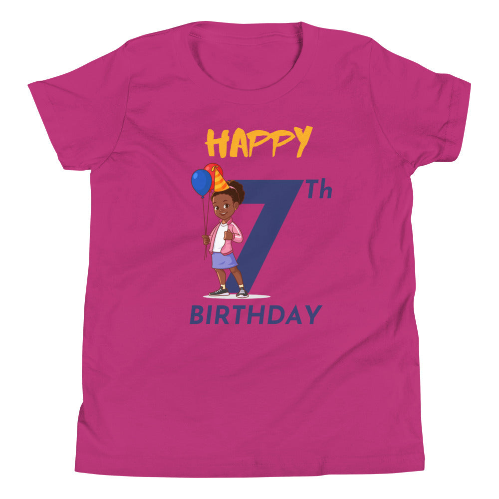 Girls' Youth 7th Birthday T-Shirt