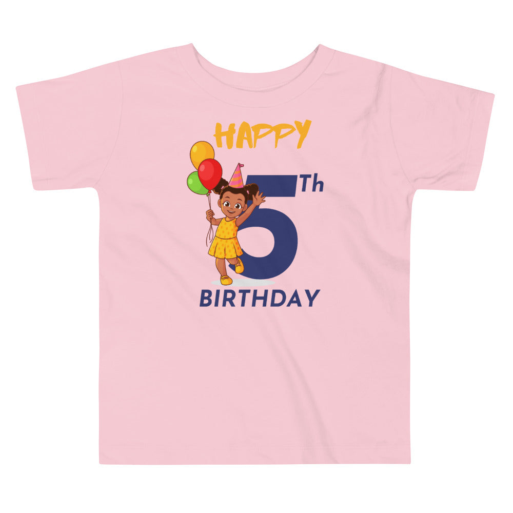 Girls' Toddler 5th Birthday T-Shirt