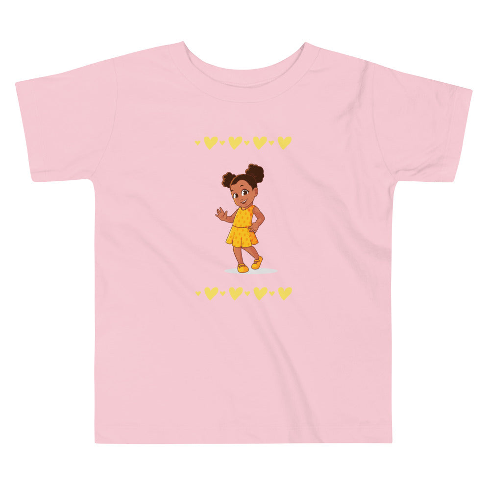 Girls' Toddler Yellow Hearts T-Shirt